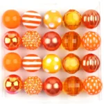 Orange Mixed Faceted Acrylic Beads – 20MM Round Beads