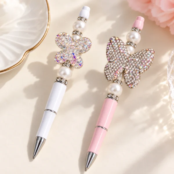 1 PC Rhinestone Butterfly Bead for Beadable Pens – 2 Styles