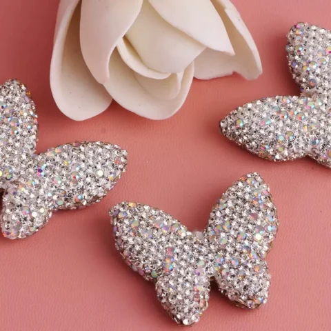 Sparkling Diamond Butterfly Beads for Handmade Jewelry