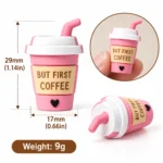 10 PCS 3D Silicone Coffee Cup Charms Set – Mixed Colors