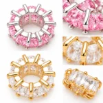 30 PCS Mixed 14K Micro-Inlaid Zircon Barrel Beads