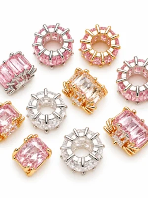 30 PCS Mixed 14K Micro-Inlaid Zircon Barrel Beads