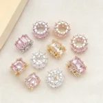 14K Micro inlaid Zircon Barrel Beads