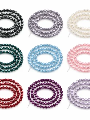 100 PCS 4mm Glass Pearl Beads for Jewelry Making