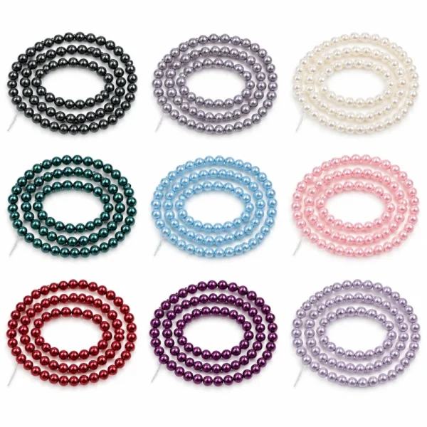 100 PCS 4mm Glass Pearl Beads for Jewelry Making