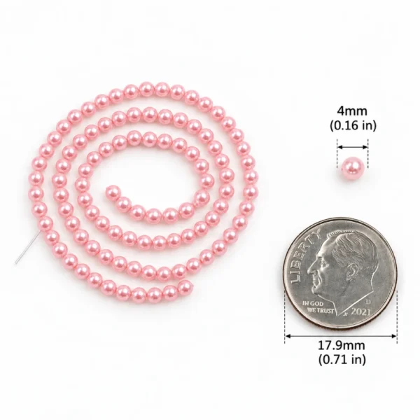 100 PCS 4mm Glass Pearl Beads for Jewelry Making