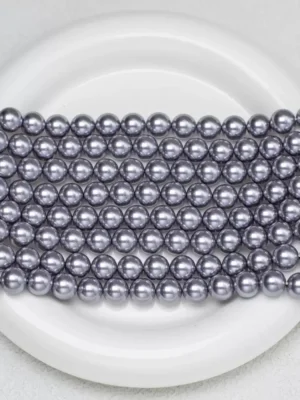 4mm black purple glass pearl beads