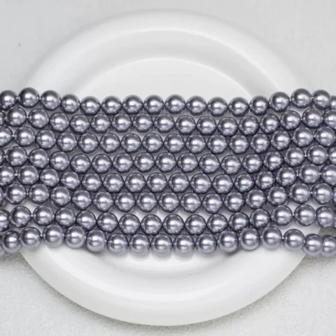 4mm black purple glass pearl beads