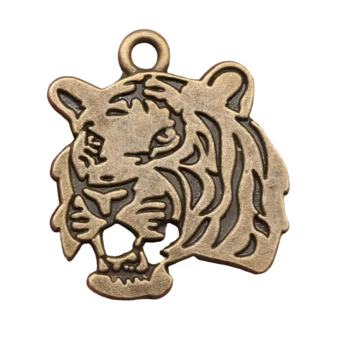 Vintage Double-Sided Tiger – Antique Silver & Antique Bronze