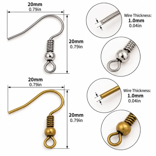 100 PCS Fishhook Earring Hooks for DIY Jewelry Making