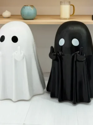 Cute Halloween Ghost Figurine – Spooky Home Decor