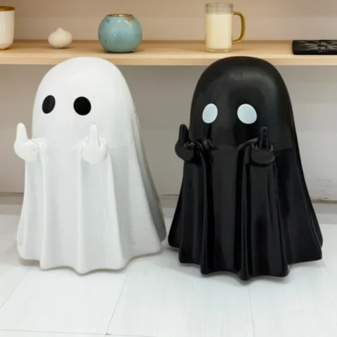 Cute Halloween Ghost Figurine – Spooky Home Decor
