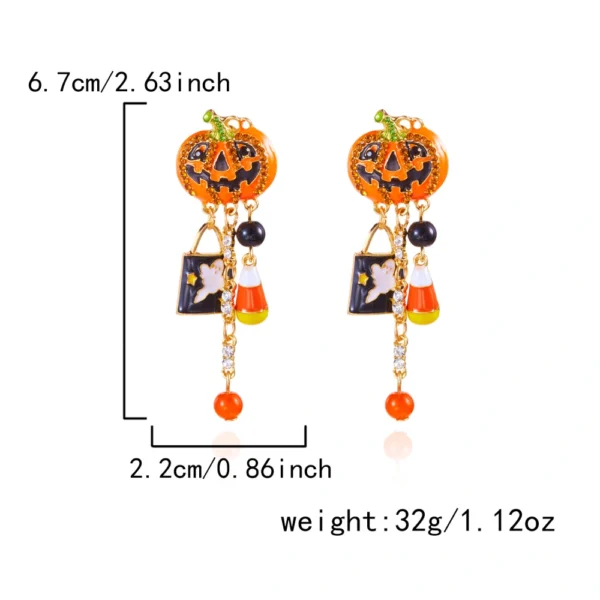 Halloween Pumpkin & Ghost Stud Earrings - Holiday Jewelry