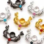 10 PCS Mixed Color Angel Wing Bead Frames for Jewelry Making