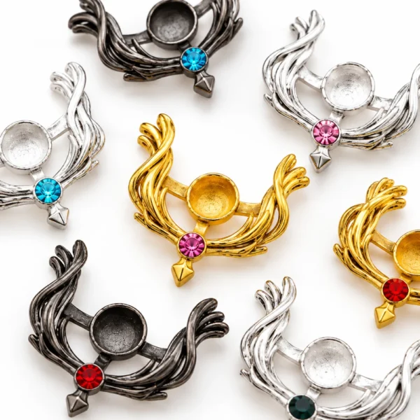 10 PCS Mixed Color Angel Wing Bead Frames for Jewelry Making