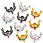 10 PCS Mixed Color Angel Wing Bead Frames for Jewelry Making