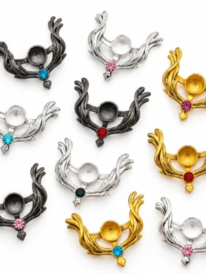 10 PCS Mixed Color Angel Wing Bead Frames for Jewelry Making