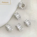 14K Micro inlaid Zircon Barrel Beads