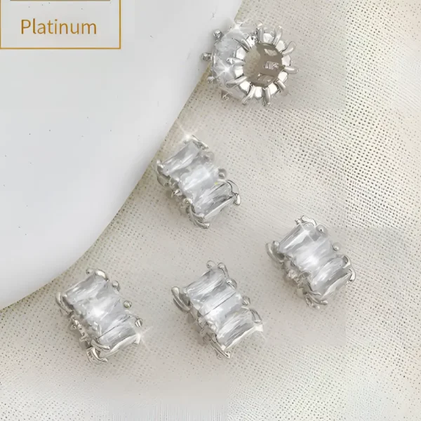 14K Micro inlaid Zircon Barrel Beads