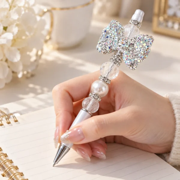 Rhinestone Bow Topper for DIY Beadable Pens