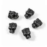 5 PCS Vintage Titanium Steel Tiger Head Charms