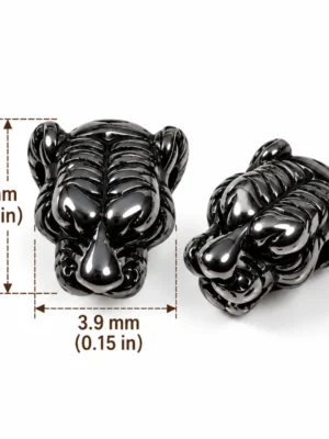 Vintage Titanium Steel Tiger Head Charms Size