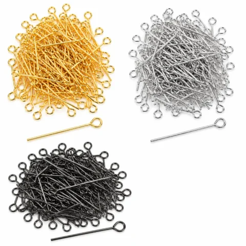 100 PCS Stainless Steel Open Eye Pins for Jewelry Making