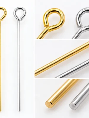 Close-up of Stainless Steel Open Eye Pins