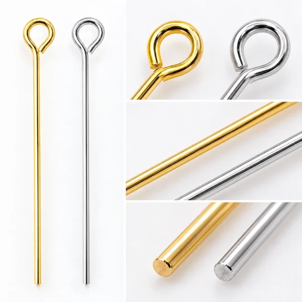 100 PCS Stainless Steel Open Eye Pins for Jewelry Making
