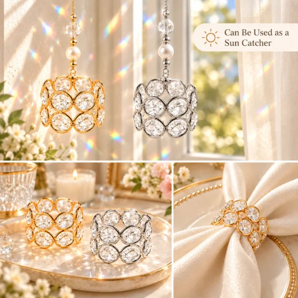 1PCS Crystal Decorative Ring –  for Crafts & Home Decor