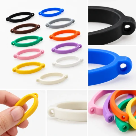 Detailed image of the silicone ring for the portable water bottle lanyard