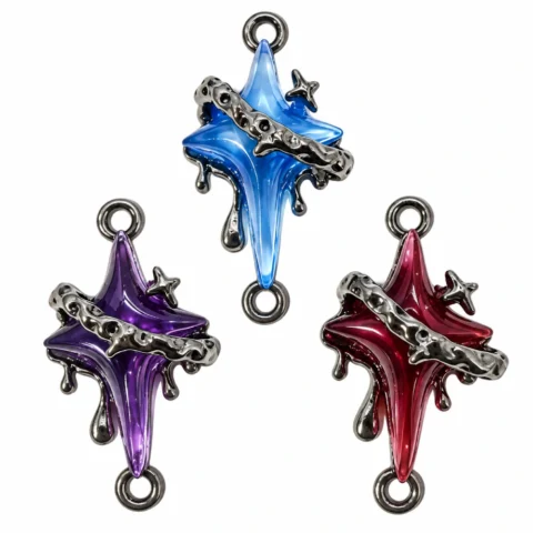 10PCS Double Star Pendant