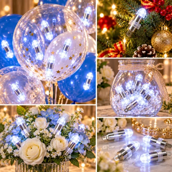 20PCS Non-Blinking LED Lights for Holiday & Party Decorations