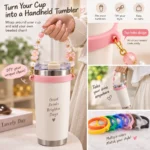 Portable Water Cup Hanging Rope Loop Silicone Ring