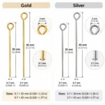 100 PCS Stainless Steel Open Eye Pins for Jewelry Making