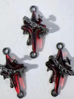 Star Double Hanging Black red