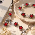 10 PCS 12mm Red Star Beads – Metal Frame Beads