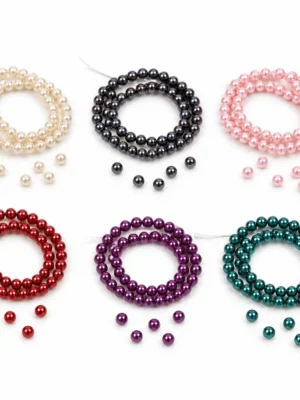 100 PCS 6mm Glass Pearl Beads for Jewelry Making