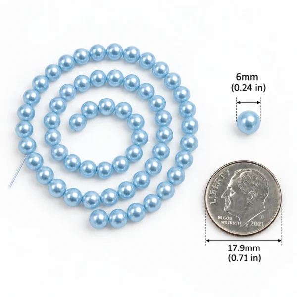 100 PCS 6mm Glass Pearl Beads for Jewelry Making