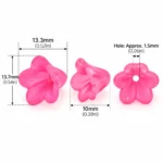 100 PCS Acrylic Flower Beads – Colorful Translucent Beads