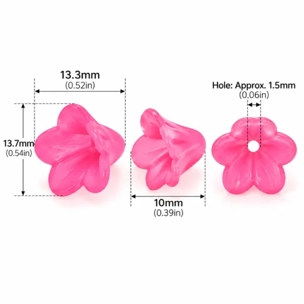 100 PCS Acrylic Flower Beads – Colorful Translucent Beads