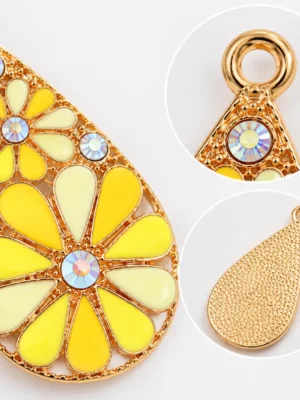 Close-up of flower pendant jewelry