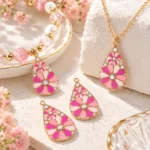 14 PCS Mixed Color Flower Pendant Charms