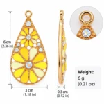 14 PCS Mixed Color Flower Pendant Charms