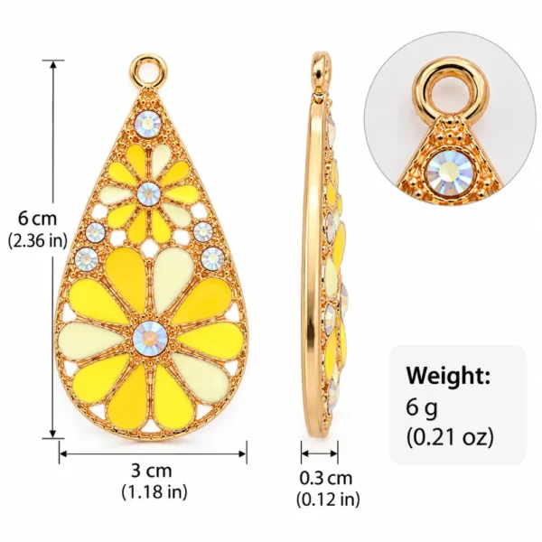 14 PCS Mixed Color Flower Pendant Charms