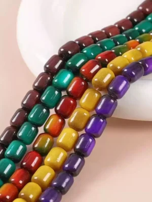 38PCS Colorful Glass Barrel Beads – Live Claim