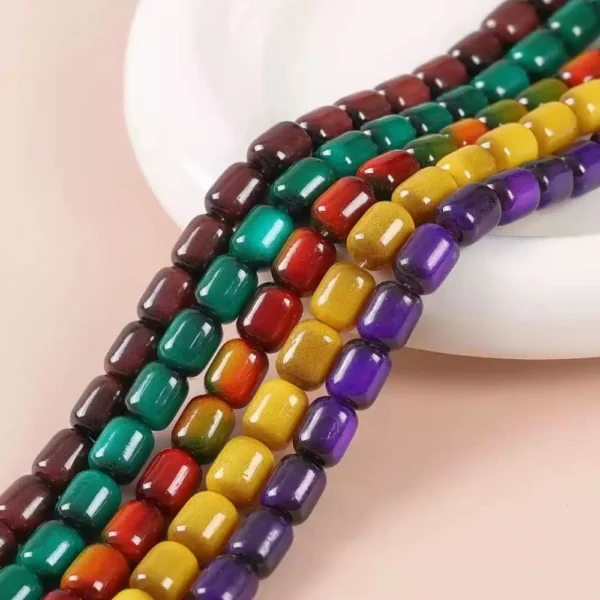 38PCS Colorful Glass Barrel Beads – Live Claim