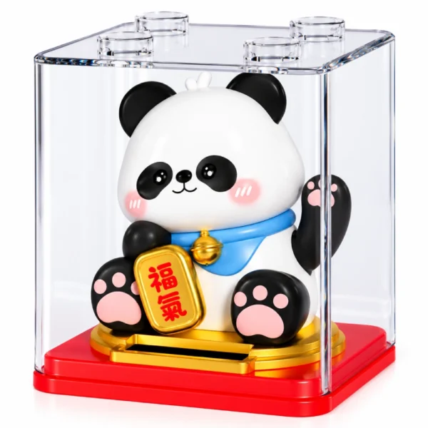 Lucky Panda Figurine with Display Case – Good Luck Decoration