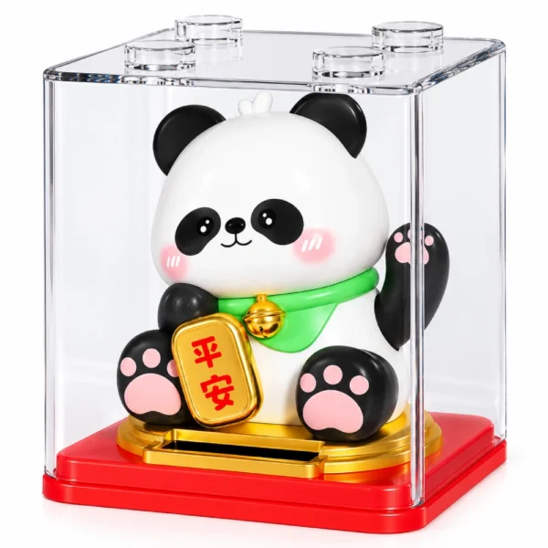 Lucky Panda Figurine with Display Case – Good Luck Decoration