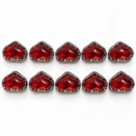 10 PCS Red Heart Beads – Black Frame Beads for Jewelry Making